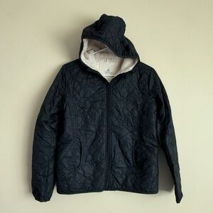 Disney Parks black quilted Mickey Mouse sherpa-lined hooded jacket size XS